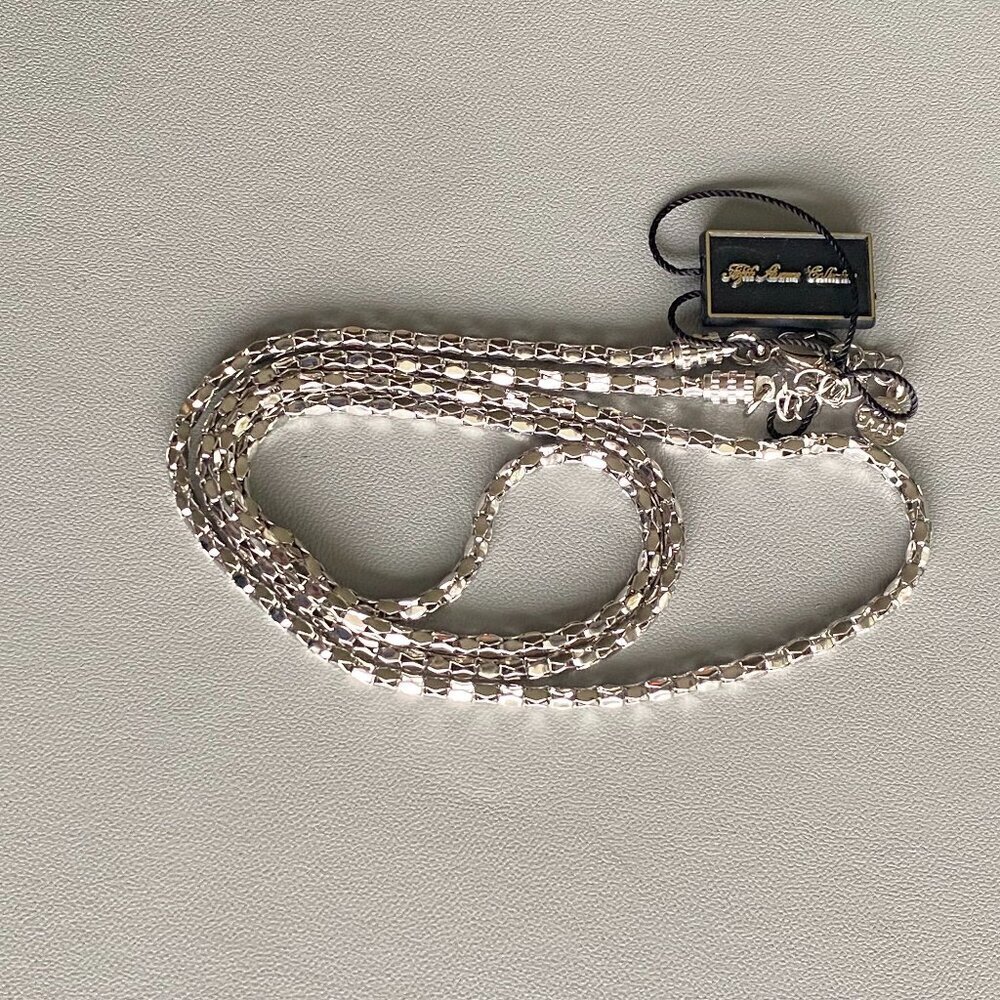 FAC Polished Silver Tone Rhodium Plated 26" Fancy Chain - Picture 4 of 6